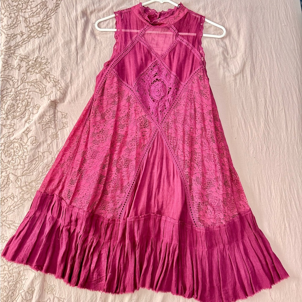 Free People Pink Lace Kids Dress